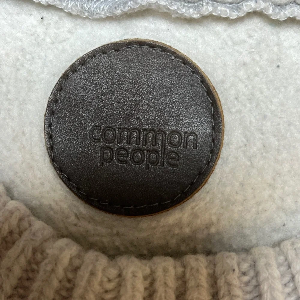 Common People Mens Cable Knit Crewneck Sweater‎ Size L Wool Blend Fisherman Core